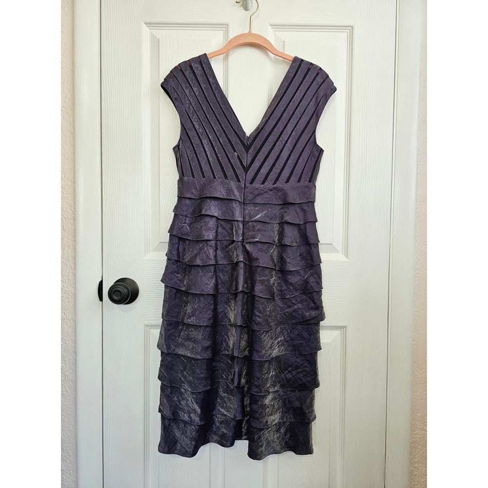 NWT Cache Tiered Layered Sleeveless Midi Purple Dress Size 8 - Picture 2 of 5